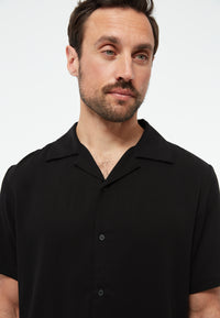 Givn Berlin Kurzarmhemd GBBARIK aus LENZING™ ECOVERO™ Buttoned Shirt Black