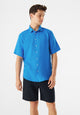 Givn Berlin Kurzarm-Hemd GBDYLAN regular aus Leinen Buttoned Shirt French Blue (Linen)