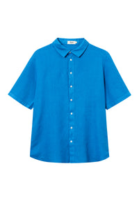 Givn Berlin Kurzarm-Hemd GBDYLAN regular aus Leinen Buttoned Shirt French Blue (Linen)