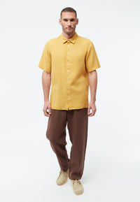 Givn Berlin Kurzarmhemd GBKODA aus Leinen Buttoned Shirt Faded Gold (Linen)