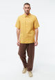 Givn Berlin Kurzarmhemd GBKODA aus Leinen Buttoned Shirt Faded Gold (Linen)