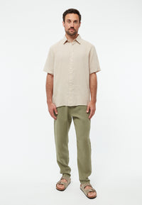Givn Berlin Kurzarmhemd GBKODA aus Leinen Buttoned Shirt Oat Beige (Linen)