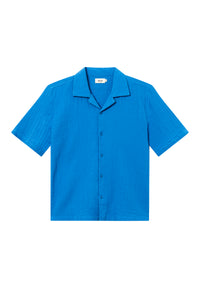 Givn Berlin Bowling-Shirt GBLUCA relaxed aus Bio-Baumwoll Musselin Buttoned Shirt French Blue (Musselin)