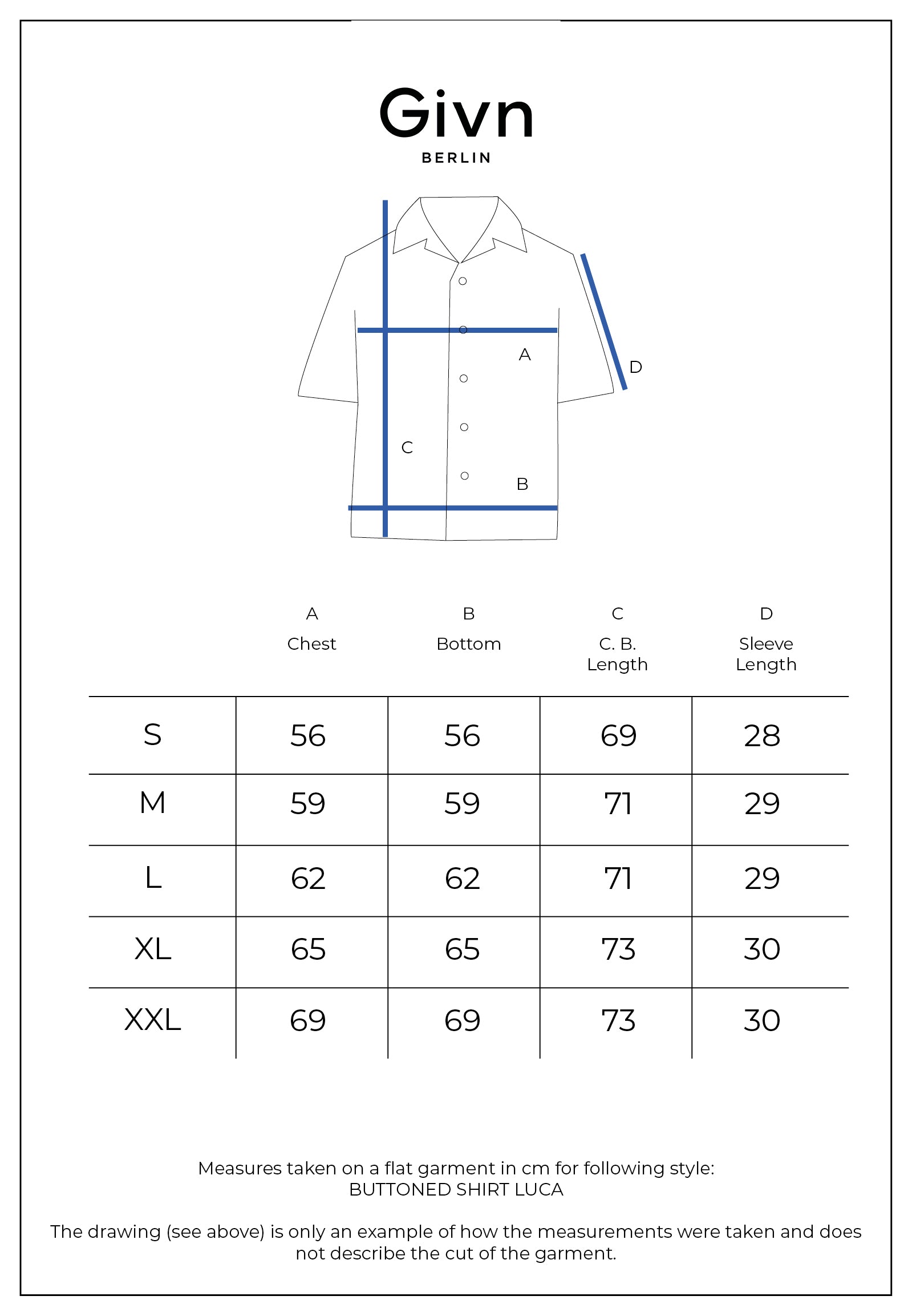 Givn Berlin Bowling-Shirt GBLUCA relaxed aus Bio-Baumwoll Musselin Buttoned Shirt French Blue (Musselin)