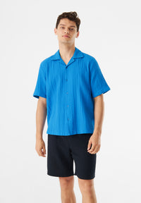 Givn Berlin Bowling-Shirt GBLUCA relaxed aus Bio-Baumwoll Musselin Buttoned Shirt French Blue (Musselin)