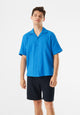 Givn Berlin Bowling-Shirt GBLUCA relaxed aus Bio-Baumwoll Musselin Buttoned Shirt French Blue (Musselin)