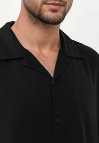 Givn Berlin Kurzarmhemd GBLUCA aus LENZING™ ECOVERO™ Buttoned Shirt Black