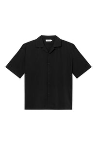 Givn Berlin Kurzarmhemd GBLUCA aus LENZING™ ECOVERO™ Buttoned Shirt Black