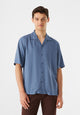 Givn Berlin Kurzarmhemd GBLUCA aus LENZING™ ECOVERO™ Buttoned Shirt Steel Blue