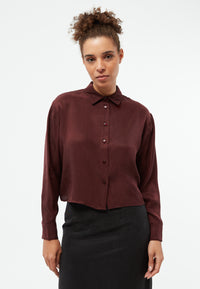 Givn Berlin Kurze Bluse GBSAVANNAH aus TENCEL™ Blouse Wine Red (Tencel)