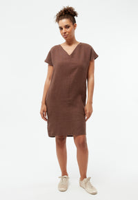 Givn Berlin Kurzes Kleid GBMABEL aus Leinen Dress Chocolate Brown (Linen)