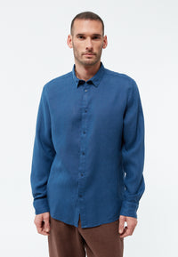 Givn Berlin Langarmhemd GBKENT aus Leinen Buttoned Shirt Blazing Blue (Linen)