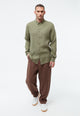 Givn Berlin Langarmhemd GBKENT aus Leinen Buttoned Shirt Faded Olive (Linen)