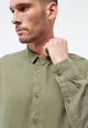 Givn Berlin Langarmhemd GBKENT aus Leinen Buttoned Shirt Faded Olive (Linen)