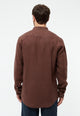 Givn Berlin Langarmhemd GBWES aus Leinen Buttoned Shirt Chocolate Brown (Linen)