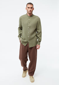 Givn Berlin Langarmhemd GBWES aus Leinen Buttoned Shirt Faded Olive (Linen)