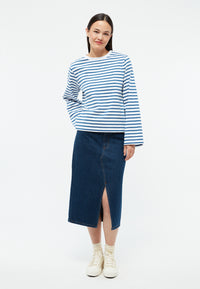 Givn Berlin Langarmshirt GBLACEY aus Bio-Baumwolle Longsleeve Blazing Blue / White (Stripes)