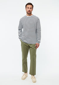 Givn Berlin Langarmshirt GBPITTIE aus Bio-Baumwolle Longsleeve Black / White (Stripes)