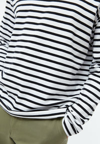 Givn Berlin Langarmshirt GBPITTIE aus Bio-Baumwolle Longsleeve Black / White (Stripes)