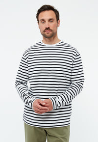 Givn Berlin Langarmshirt GBPITTIE aus Bio-Baumwolle Longsleeve Black / White (Stripes)