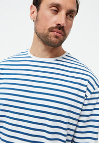 Givn Berlin Langarmshirt GBPITTIE aus Bio-Baumwolle Longsleeve Blazing Blue / White (Stripes)