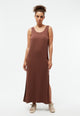 Givn Berlin Langes Kleid GBLOTTA aus LENZING™ ECOVERO™ Dress Chocolate Brown
