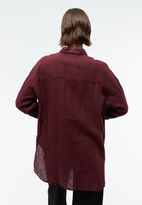 Givn Berlin Leinenbluse GBCOSIMA oversize Blouse Burgundy (Linen)