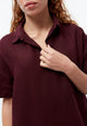 Givn Berlin Leinenkleid GBELAINE mit Polokragen Dress Burgundy (Linen)