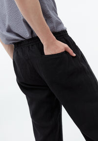 Givn Berlin Leinenhose GBERIC mit Tunnelzug Trousers Black (Linen)