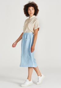 CARMEN Linen Skirt - Pale Blue (Linen)