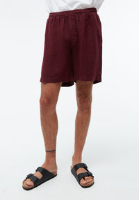 Givn Berlin Leinenshorts GBLAURIN mit Tunnelzug Shorts Burgundy (Linen)