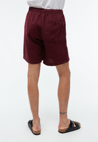 Givn Berlin Leinenshorts GBLAURIN mit Tunnelzug Shorts Burgundy (Linen)