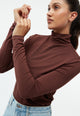 Givn Berlin Longsleeve GBVIDA aus TENCEL™ mit Rollkragen Longsleeve Burned Brown (Tencel)