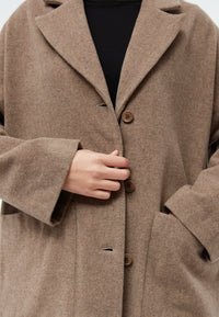 Givn Berlin Mantel  GBMINOU aus recyceltem Wollgemisch Jacket Dark Beige