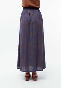 Givn Berlin Maxi-Rock GBDOLLY aus Bio-Baumwoll Crepe Skirt Nightshade Blue (Outlines)