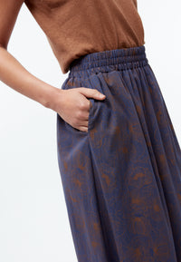 Givn Berlin Maxi-Rock GBDOLLY aus Bio-Baumwoll Crepe Skirt Nightshade Blue (Outlines)
