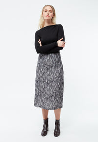 Givn Berlin Midirock GBTINA aus TENCEL™ Skirt Black / Grey (Snake)