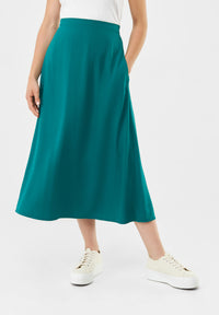 Givn Berlin Midirock GBVANA aus LENZING™ ECOVERO™ mit halb elastischem Bund Skirt Malachite Green