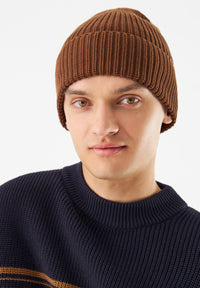 Givn Berlin Mütze GINO aus Bio-Baumwolle Beanie Chestnut Brown