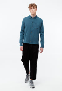 Givn Berlin Overshirt GBCHESTER aus Bio-Baumwoll Strick Cardigan Basalt