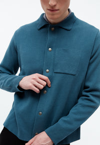 Givn Berlin Overshirt GBCHESTER aus Bio-Baumwoll Strick Cardigan Basalt