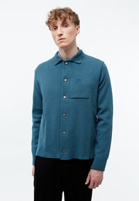 Givn Berlin Overshirt GBCHESTER aus Bio-Baumwoll Strick Cardigan Basalt