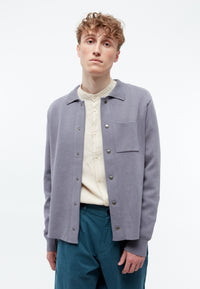 Givn Berlin Overshirt GBCHESTER aus Bio-Baumwoll Strick Cardigan Stormy Grey