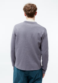 Givn Berlin Overshirt GBCHESTER aus Bio-Baumwoll Strick Cardigan Stormy Grey