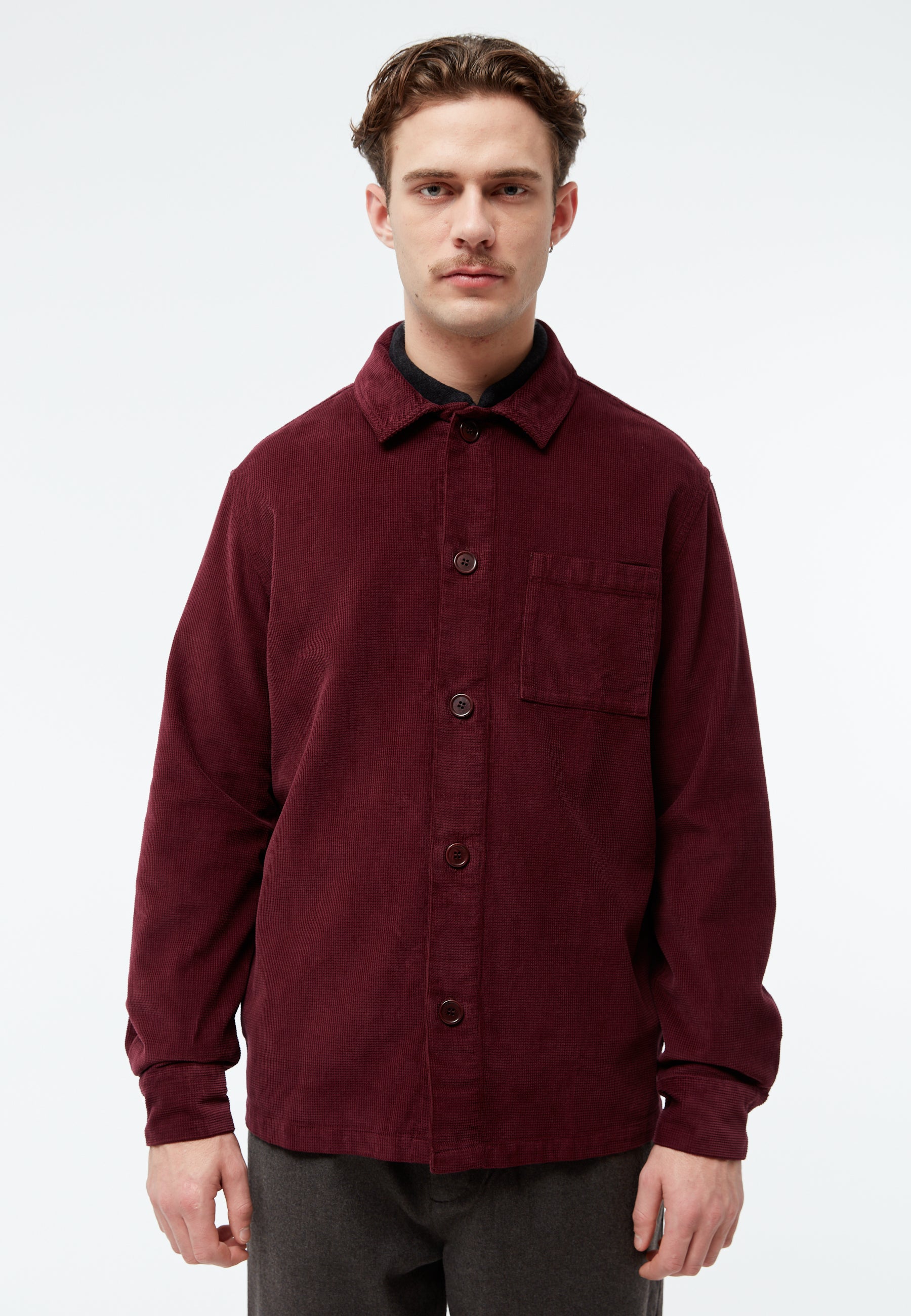 Givn Berlin Overshirt GBCURT aus Bio-Baumwollcord Overshirt Burgundy (Structure)