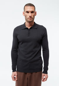 Givn Berlin Polo-Strickpullover GBLINO aus Bio-Baumwolle Sweater Black