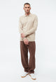 Givn Berlin Polo-Strickpullover GBLINO aus Bio-Baumwolle Sweater Oat Beige