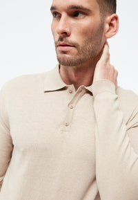 Givn Berlin Polo-Strickpullover GBLINO aus Bio-Baumwolle Sweater Oat Beige