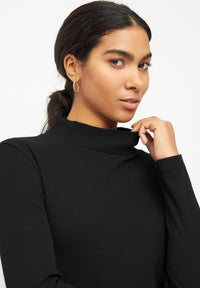 Givn Berlin Rollkragen-Longsleeve GINA aus Bio-Baumwolle Longsleeve Black (Rib)