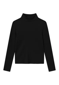 Givn Berlin Rollkragen-Longsleeve GINA aus Bio-Baumwolle Longsleeve Black (Rib)